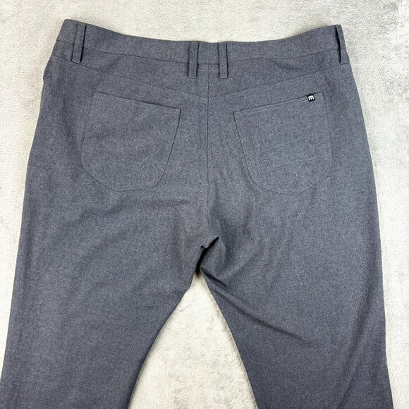 TRAVIS MATHEW Mens Performance Golf Tapered Fit Stretch Grey Flat Front Pants - Picture 5 of 7